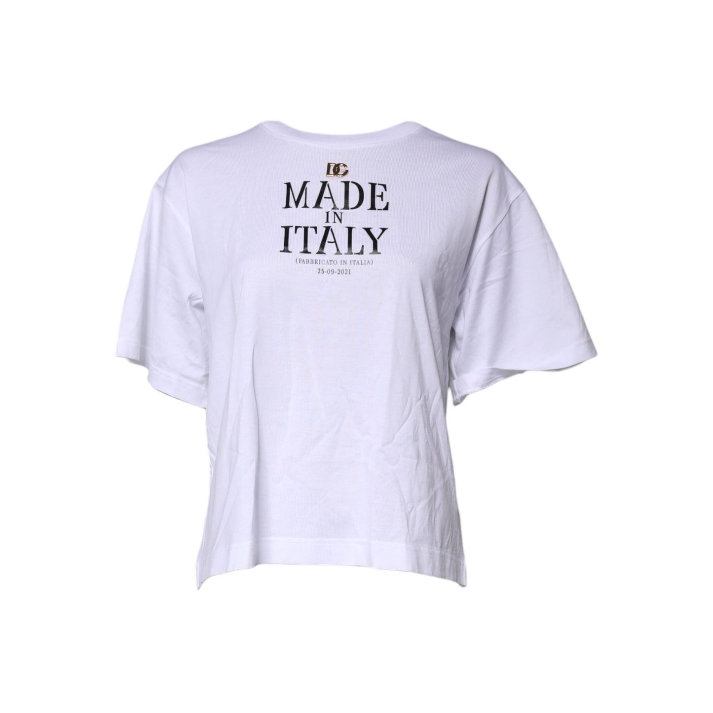 Dolce & Gabbana White Short Sleeves DG Logo Print Top T-shirt Dolce & Gabbana