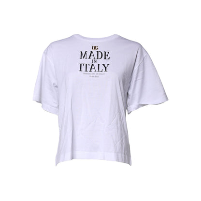 Dolce & Gabbana White Short Sleeves DG Logo Print Top T-shirt Dolce & Gabbana