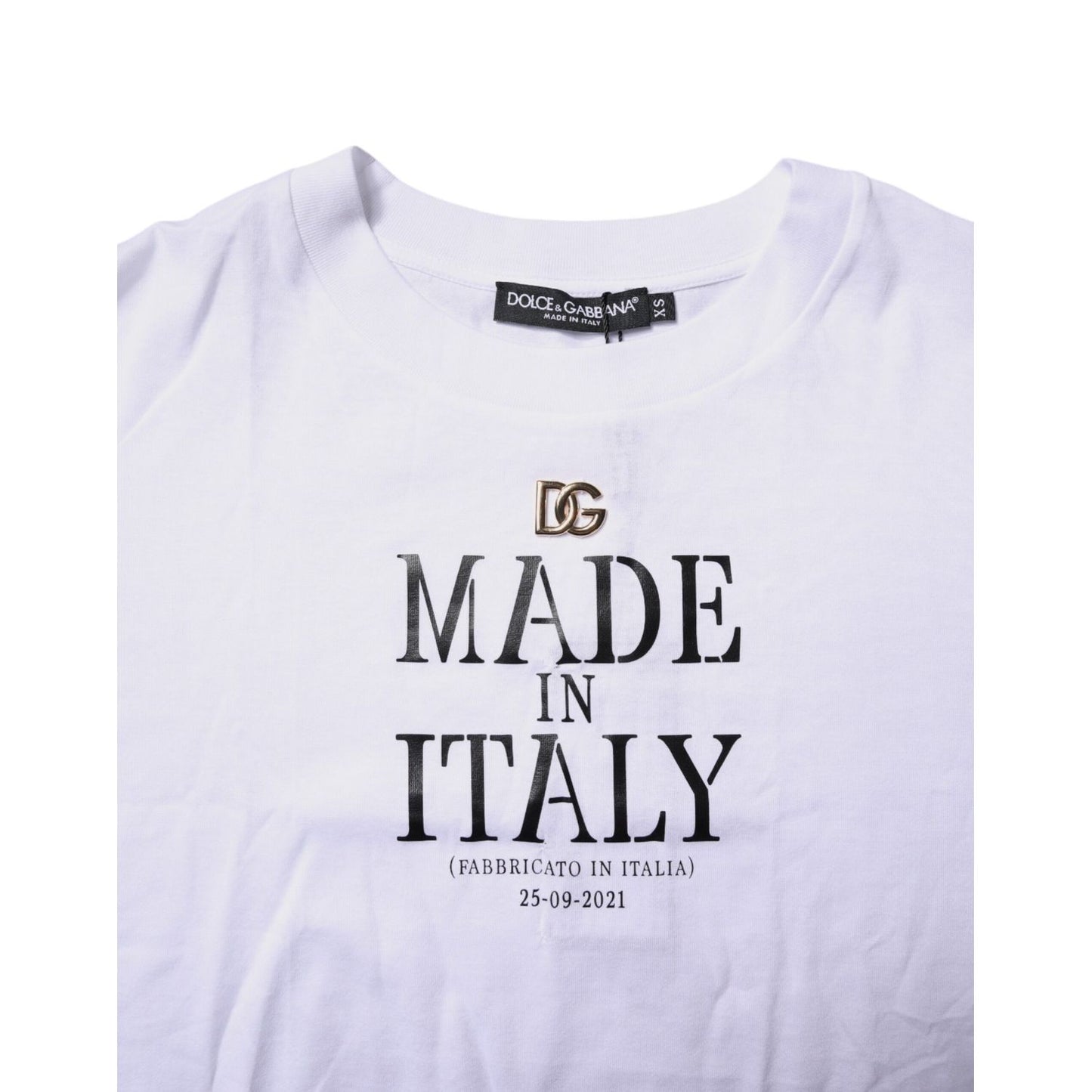 Dolce & Gabbana White Short Sleeves DG Logo Print Top T-shirt Dolce & Gabbana