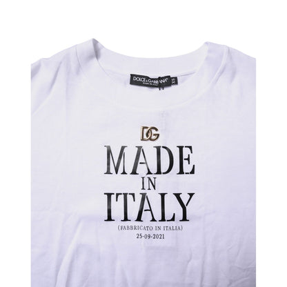 Dolce & Gabbana White Short Sleeves DG Logo Print Top T-shirt Dolce & Gabbana