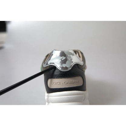 Dolce & Gabbana White Silver Leather Sport DAYMASTER Sneakers