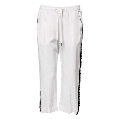 Dolce & Gabbana White Viscose Jogger Sweatpants Pants