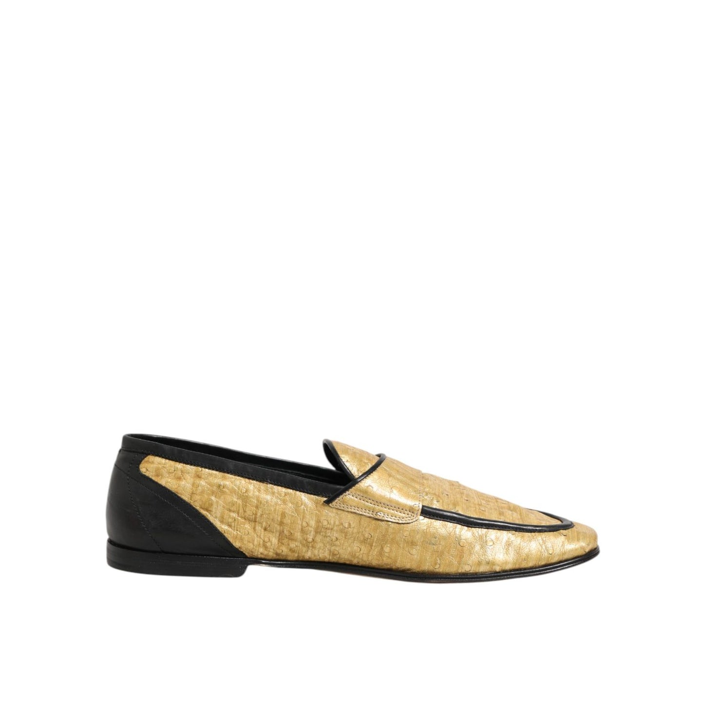 Dolce & Gabbana Yellow Black Leather Slip On Loafers Shoes with a striking color block design, crafted in Italy from premium leather.
