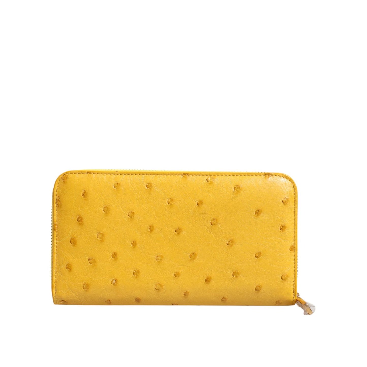 Dolce & Gabbana Yellow Leather Logo Plaque Zip Around Continental Wallet with minor scratches on front