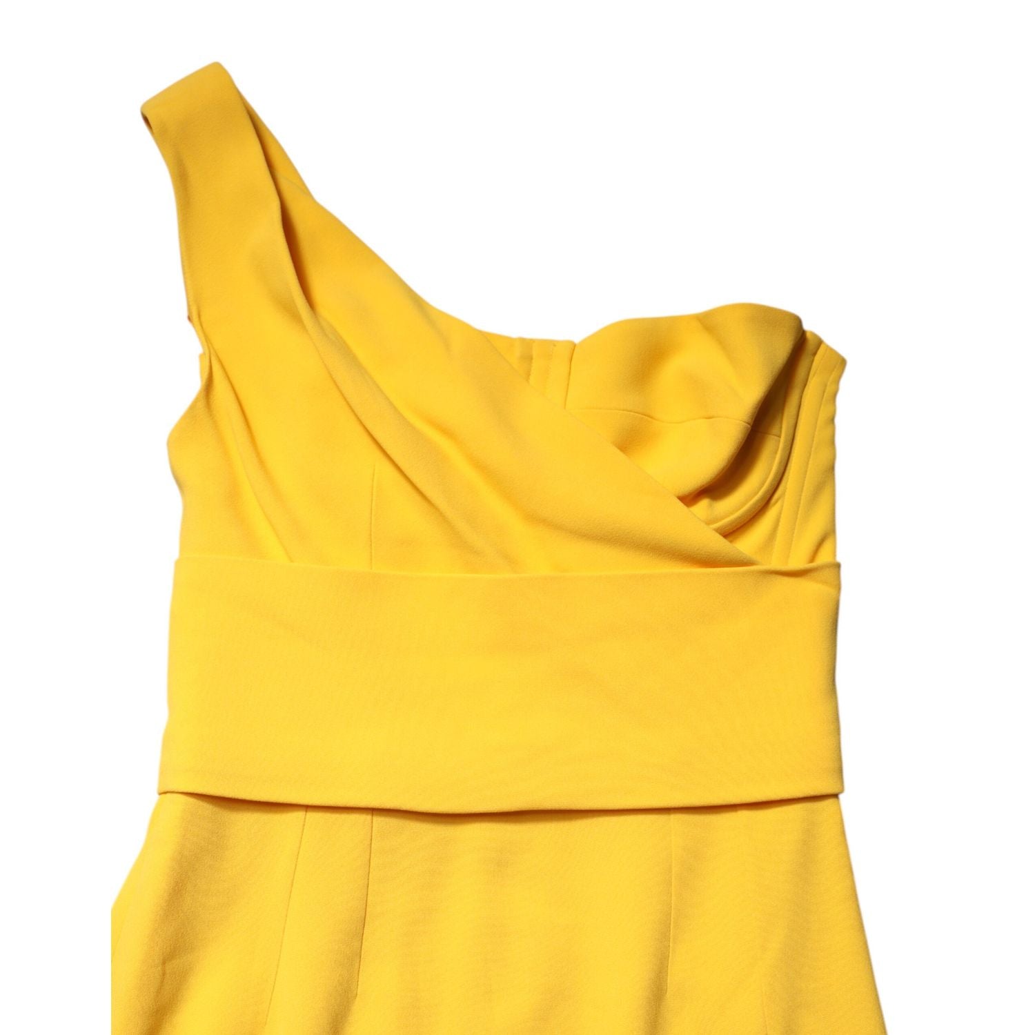 Dolce & Gabbana Yellow One Shoulder Side Slit Sheath Dress