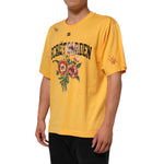Dolce & Gabbana Yellow Secret Graden Floral Cotton CrewNeck T-shirt with floral design and crew neckline, short sleeves, regular fit.
