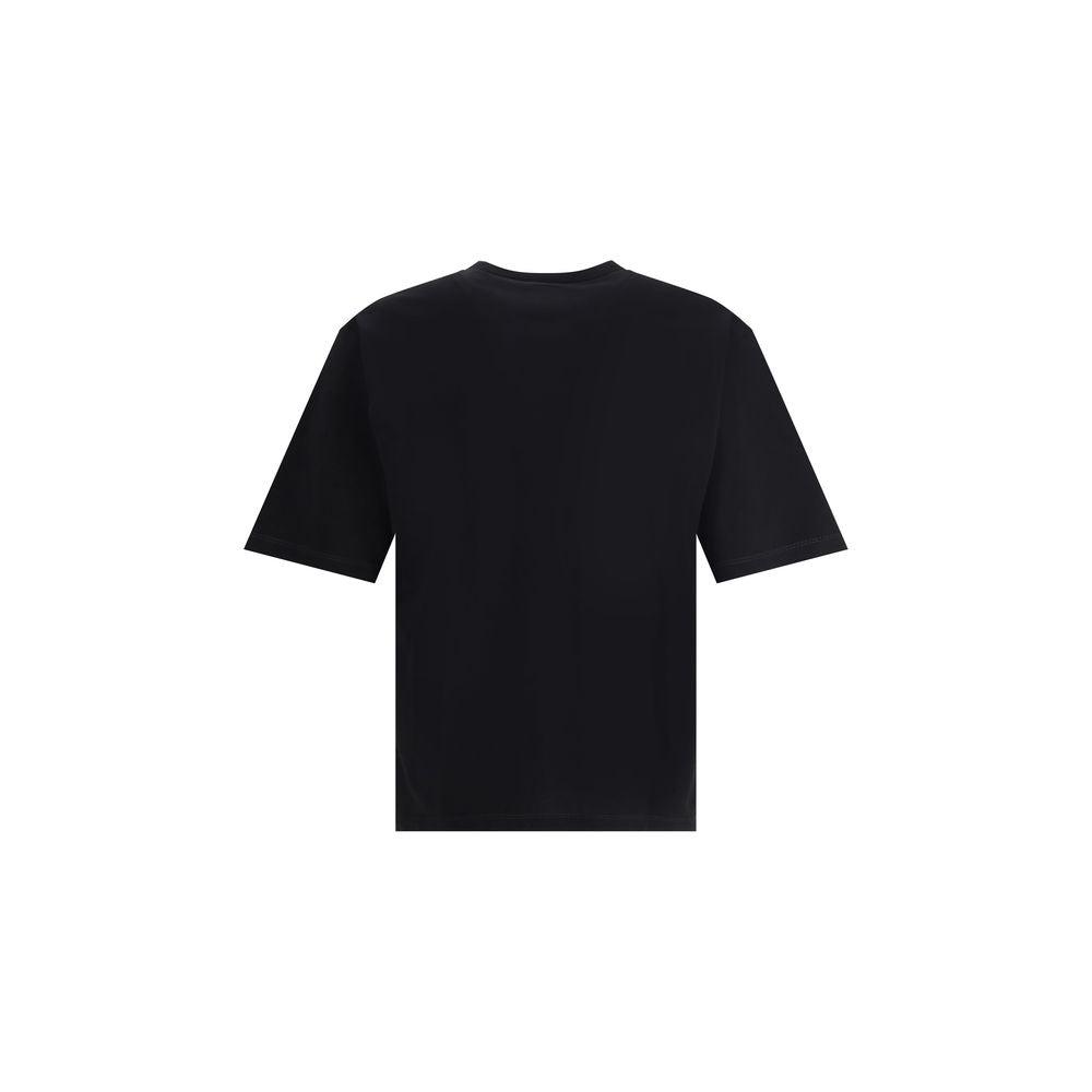 Back view of Dsquared² Black Cotton T-Shirt with ribbed crew neck and iconic monogram detailing.