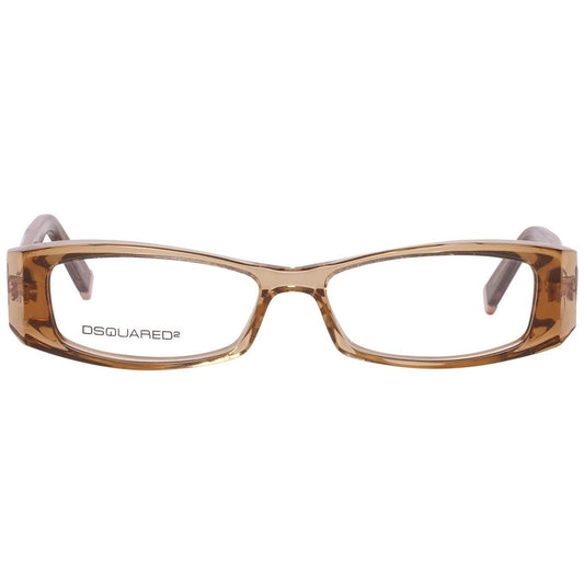 Front view of Dsquared² Brown Plastic Frames in brown color, model DQ5020-045-51, featuring polarized lenses. Size: 51/14/135 mm.