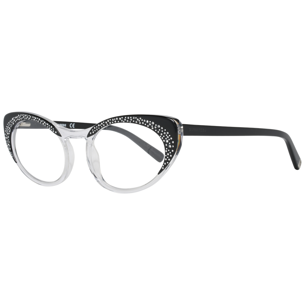 Dsquared² Chic Black Full-Rim Designer Eyewear for Women, sleek black finish, durable plastic frame, stylish eyeglasses with case