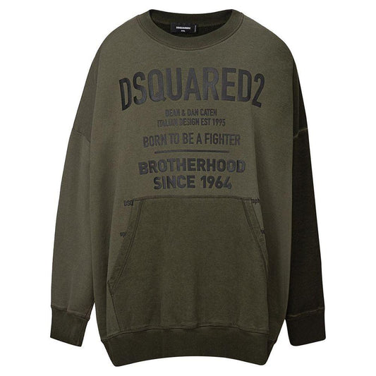 Dsquared² Green Cotton Sweatshirt 1728,67397976224,Clothing,Dsquared²,Green,Men,Men - Clothing,New with tags,Sweaters - Clothing,Sweaters - Men - Clothing,Sweatshirts - Sweaters - Clothing,XXL