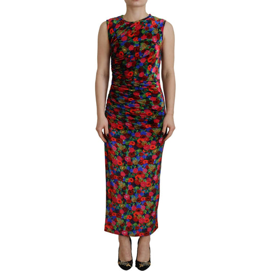 Dsquared² Multicolor Floral Bodycon Ruched Maxi Dress 1728,67345645728,Clothing,Dresses - Clothing,Dresses - Women - Clothing,Dsquared²,IT38 | XS,Long - Dresses - Clothing,Material: 86% Viscose 14% Nylon,Multicolor,Preowned / Defect,Sleeveless - Dresses -