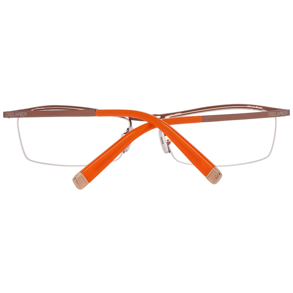 Dsquared² Rose Gold Metal Frames DQ5001-034-53 glasses with orange temples and rose gold metal detailing, lens size 53mm, filter category 2.