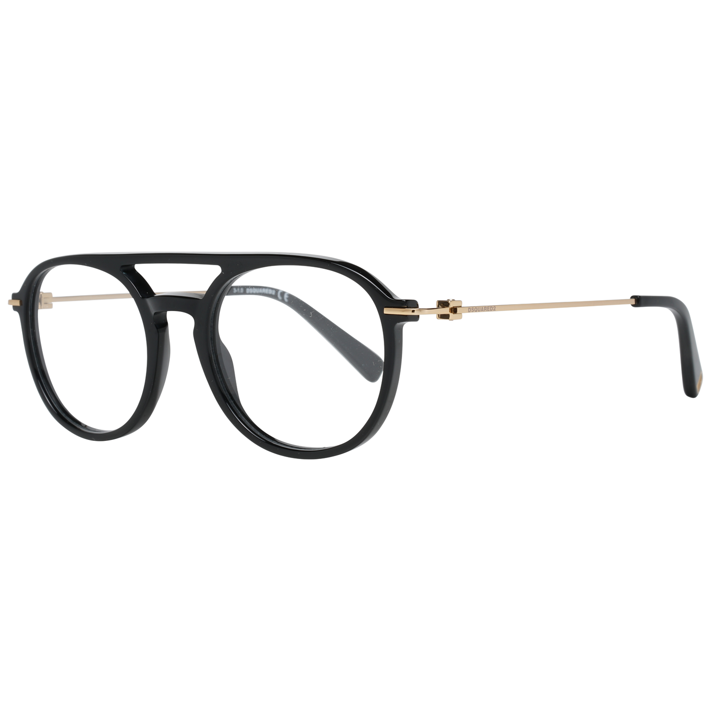 Dsquared² Sleek Black Full-Rim Designer Eyewear with metal and plastic frame, unisex glasses exuding timeless sophistication.
