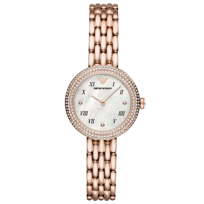 EMPORIO ARMANI MOD. AR11355 ladies wristwatch, rose gold case and strap, mother of pearl dial, quartz movement, water resistant 3 ATM.