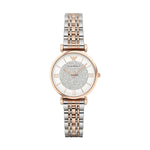 EMPORIO ARMANI MOD. AR1926 elegant women's watch with crystal detailing and two-tone metal bracelet.