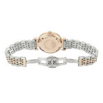 Back view of EMPORIO ARMANI MOD. AR1926 watch with silver and rose gold bracelet.