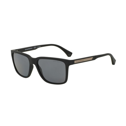 EMPORIO ARMANI MOD. EA 4047 gent's sunglasses in black frame with grey lenses.