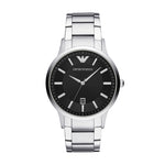 EMPORIO ARMANI Mod. RENATO wristwatch, 43mm stainless steel case, SS bracelet, quartz movement, 5 ATM water resistant, mineral dial.