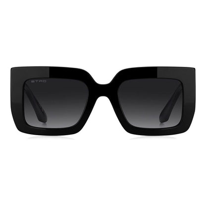 ETRO MOD. ETRO 0108_S ladies' acetate sunglasses, front view showcasing bold black square frame design for stylish appearance.