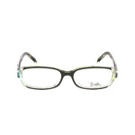 Emilio Pucci Bicolor Plastic Frames in transparent and black, women's eyewear with dimensions 53/16/130mm.