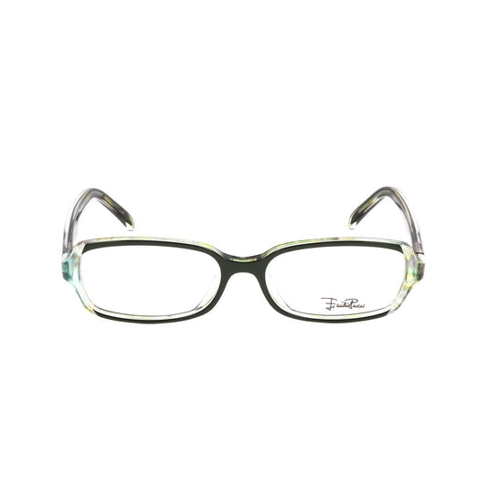 Emilio Pucci Bicolor Plastic Frames in transparent and black, women's eyewear with dimensions 53/16/130mm.