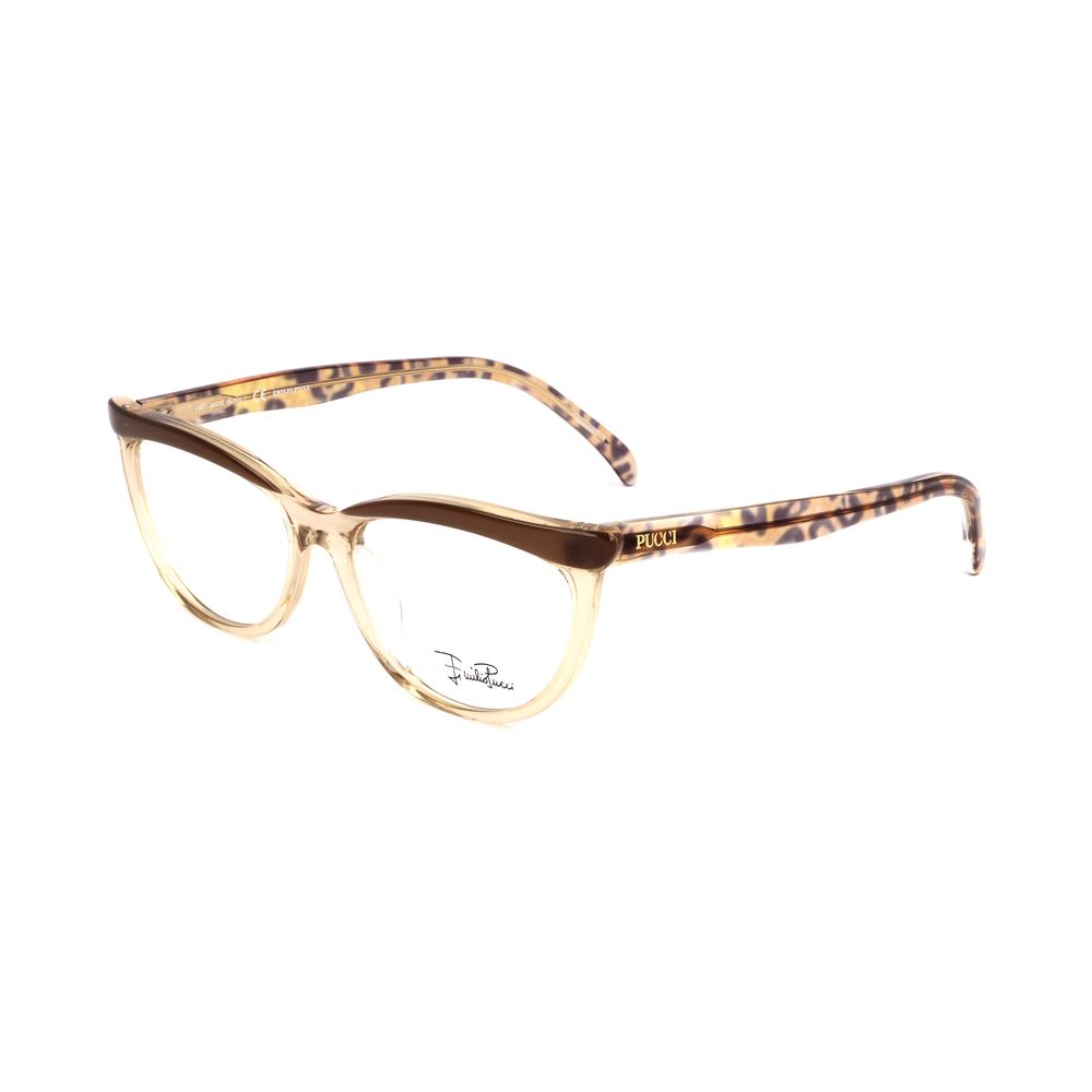 Emilio Pucci Brown Plastic Frames in sand brown, style EP2681250, featuring 52/16/140 mm dimensions.