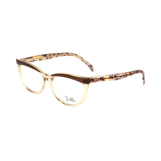 Emilio Pucci Brown Plastic Frames in sand brown, style EP2681250, featuring 52/16/140 mm dimensions.