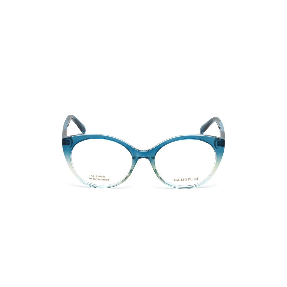 Emilio Pucci Brown Resin Frames, women's eyeglasses model EP5134-54089, blue gradient front view, 54/18/140 mm dimensions.