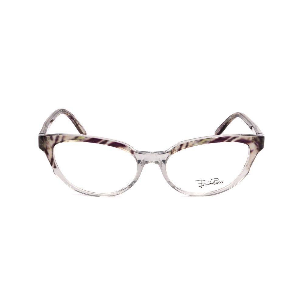 Emilio Pucci Gray Plastic Frames with zebra and transparent design, women's glasses EP2657907, size 51/16/130mm.