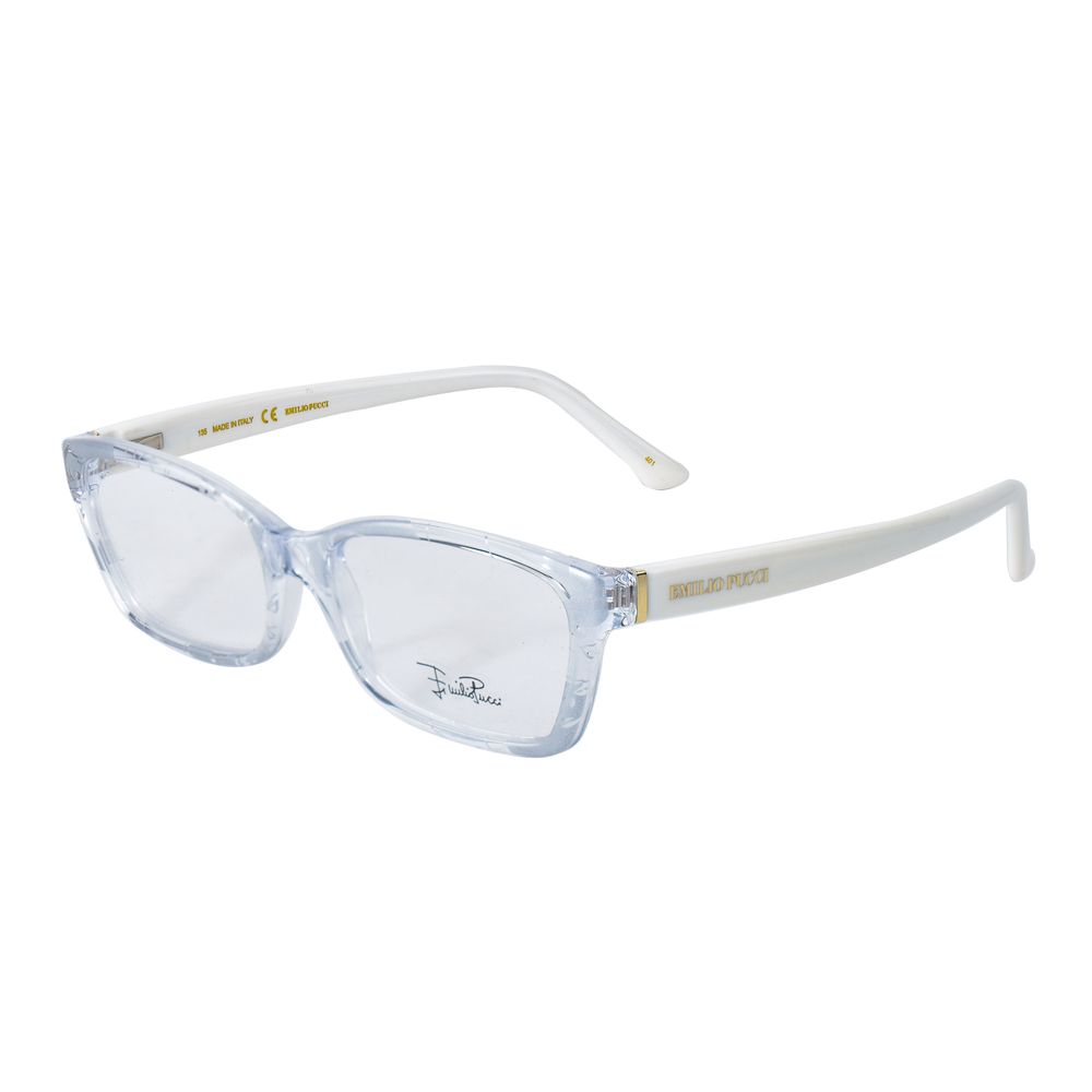 Emilio Pucci Transparent Plastic Frames for women, model EP271553, featuring 53/15/135mm dimensions in modern design.