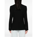Back view of Emporio Armani Jackets Black - notched lapel, long sleeves, and single-breasted design, perfect for sleek fashion.
