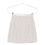 Emporio Armani Skirts Grey, light grey tweed check pattern, sequin embellishment, A-line, wool blend mini skirt with concealed zip.