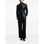Emporio Armani Trousers Black with high waist and pleated detailing, side pockets, and straight hem classic fashion.