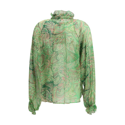 Etro Bicolor Silk Pattern Shirt 1728,72470364320,Bicolor,Clothing,Etro,IT40 | M,IT42 | L,New with tags,Pattern - Shirts - Clothing,Shirts - Clothing,Women