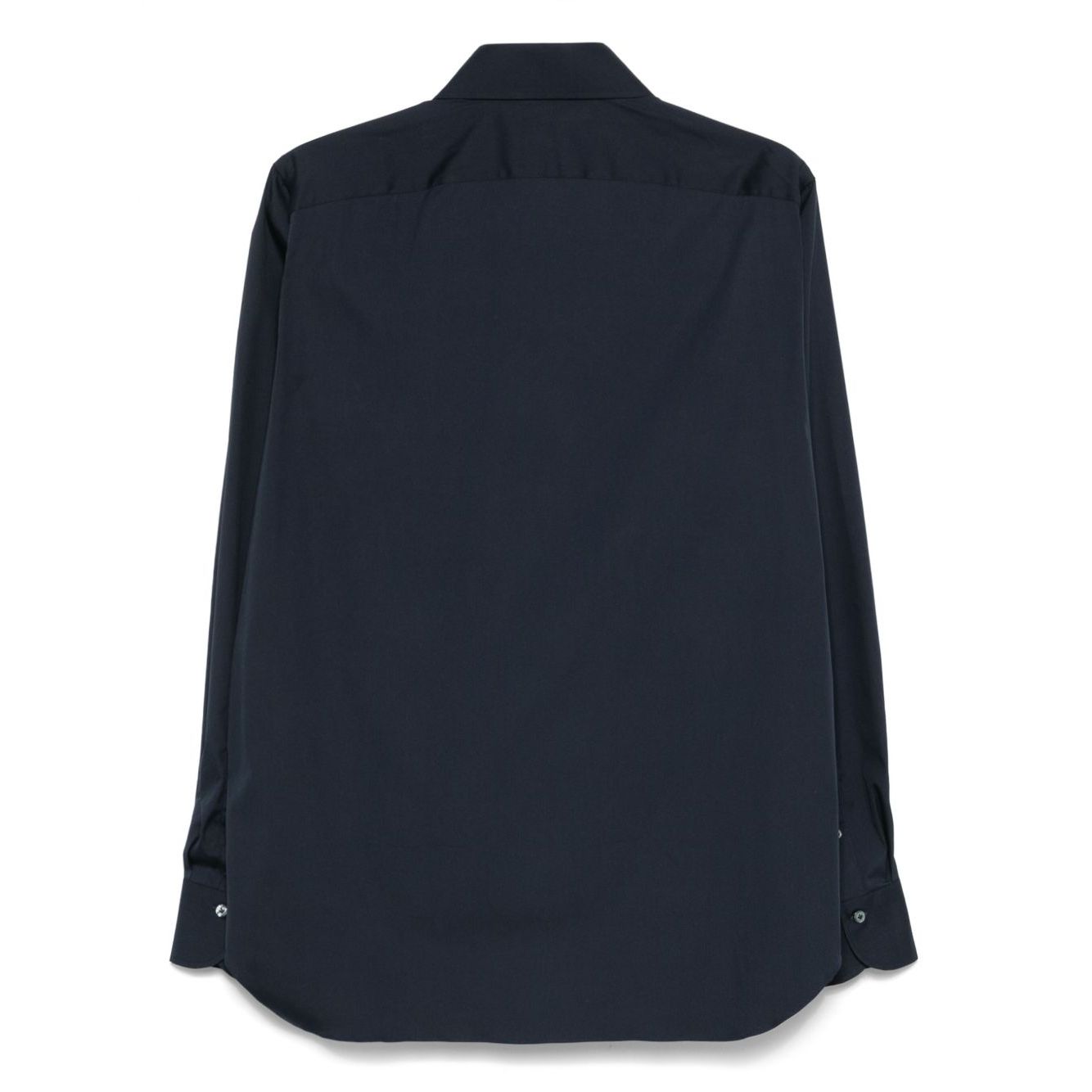 Back view of FINAMORE 1925 NAPOLI Shirts Blue with classic collar and buttoned cuffs