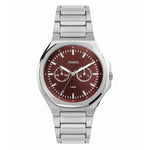 FOSSIL Mod. EVANSTON watch in stainless steel with quartz movement and day-date functions, water resistant 5 ATM, official packaging.