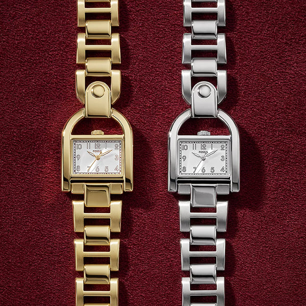 FOSSIL Mod. HARWELL lady wristwatch in gold and silver with 28 mm case, official packaging box included.
