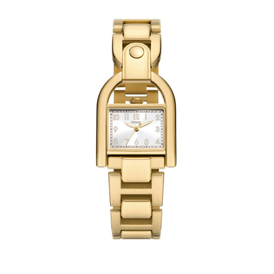 FOSSIL Mod. HARWELL ladies wristwatch with 28 mm case, gold-tone bracelet, presented in official packaging box.