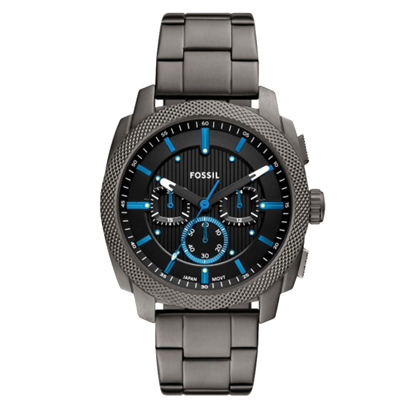 FOSSIL Mod. MACHINE men's wristwatch with 44mm case, official packaging, sleek design for gentlemen.