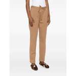 Fabiana Filippi Trousers Camel with pleated detailing, drawstring fastening, and side pockets, mid-rise waist, slim fit.