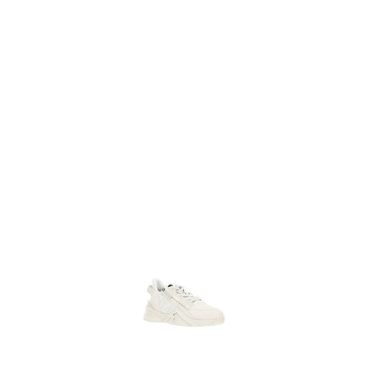 Fendi Flow Running Sneakers with raised sole, geometric eyelets, and brand monogram, AW25 collection in calf leather and rubber.