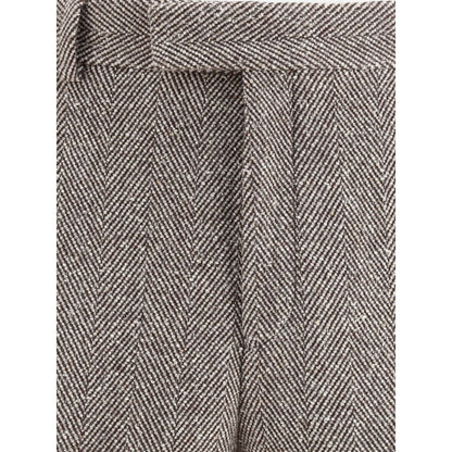 Ferragamo Gray Fleece Wool Casual Pants