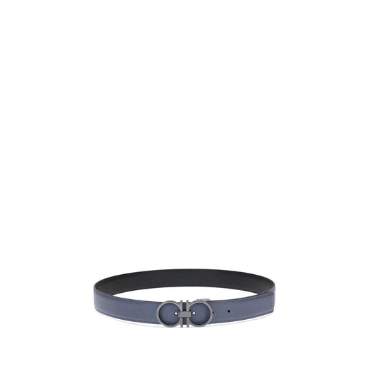 Ferragamo Leather reversible Belt with iconic Gancini buckle, crafted in tumbled leather for versatility and elegance, suitable for AW25 fashion.