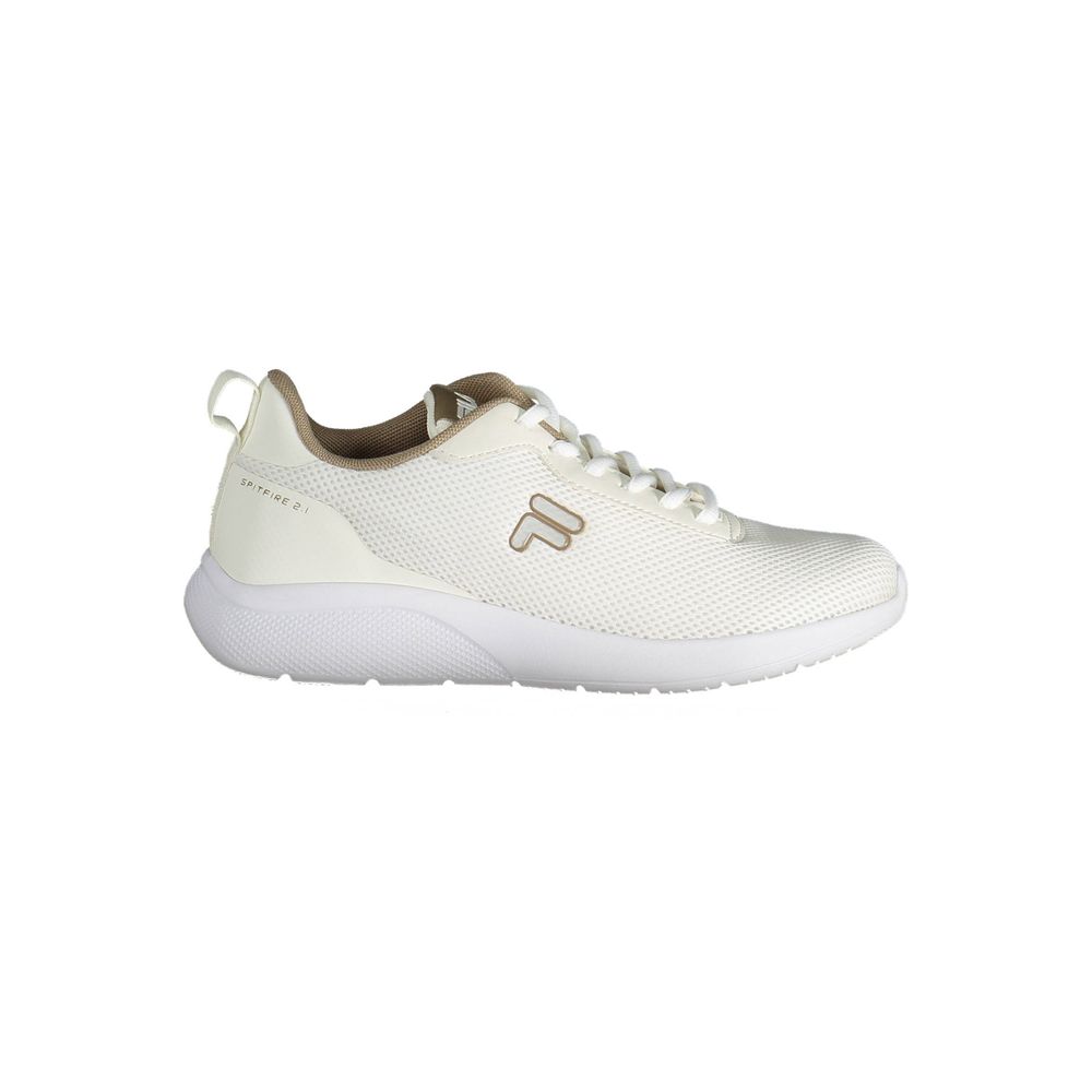 Fila Beige Synthetic Women Sneaker with iconic logo and contemporary style, perfect for fashion-forward urban trendsetters.