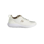 Fila Beige Synthetic Women Sneaker with iconic logo and contemporary style, perfect for fashion-forward urban trendsetters.