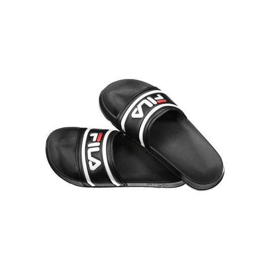 Fila Black Polyethylene Men Sandal with logo, sleek design for stylish comfort.
