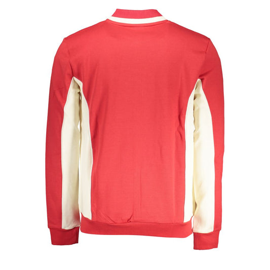Fila Elegant Long Sleeve Zip Sweatshirt in Pink, back view with contrast details