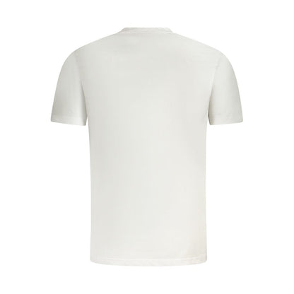 Fila White Cotton Men T-Shirt, back view showcasing the regular fit and organic cotton fabric, perfect blend of comfort and style.