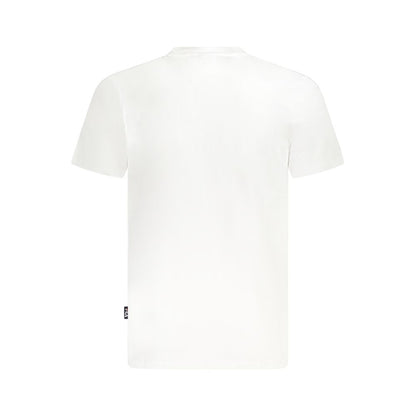 Fila White Cotton Unisex T-Shirt with crew neck and embroidered logo in organic cotton, back view