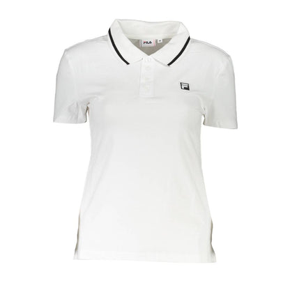 Fila White Cotton Womens Polo Shirt with iconic logo and sporty chic design